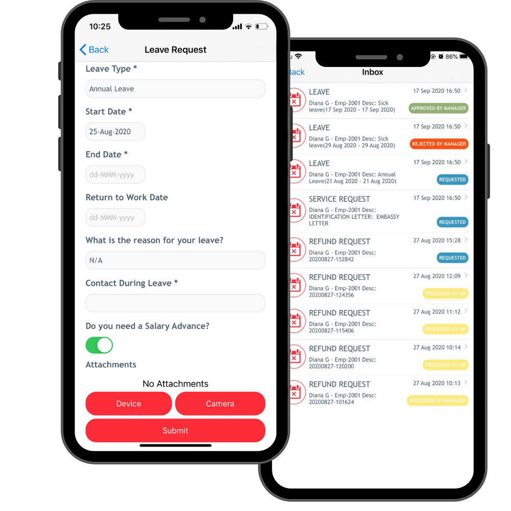 HRMS app leave management